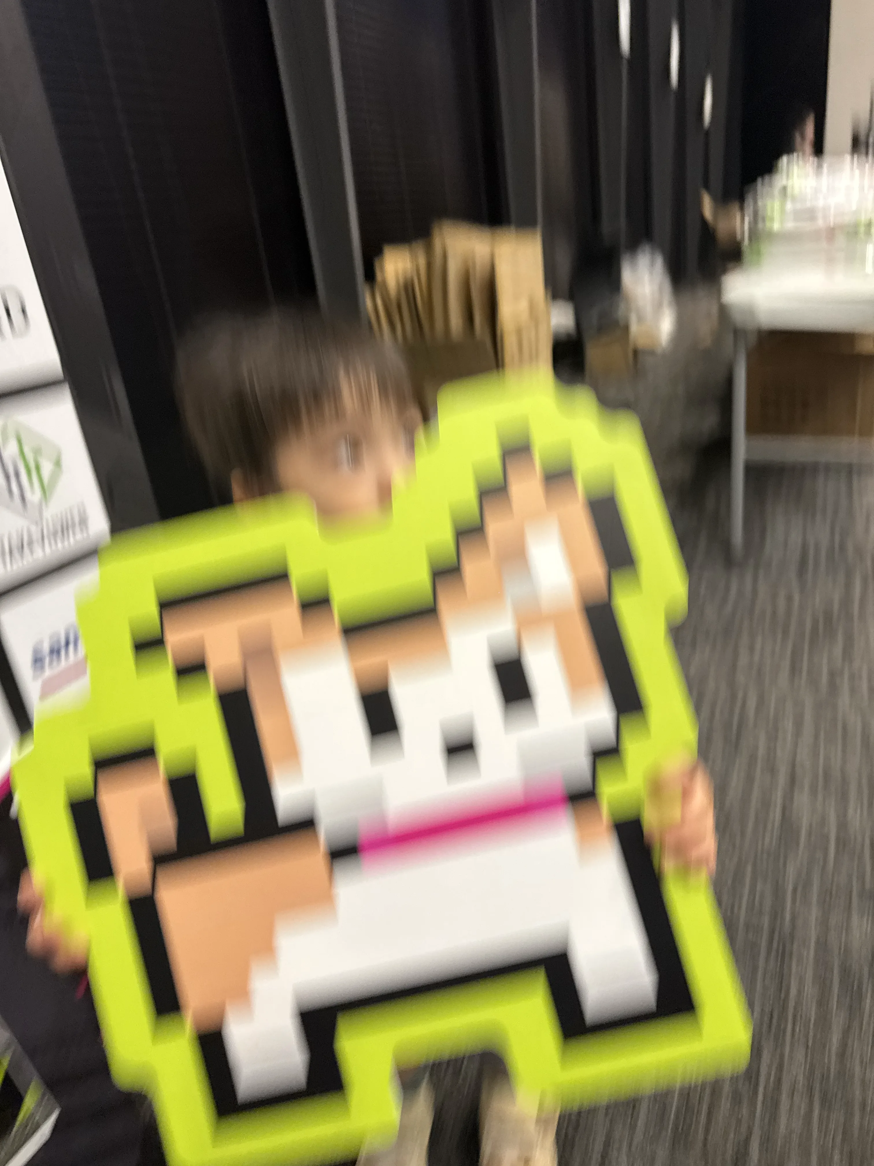 これはハチ公パネルを持って嬉しい子の様子